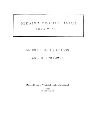 Cover of the book The Hidalgo Profile Issue 1872-74: Handbook and Catalog